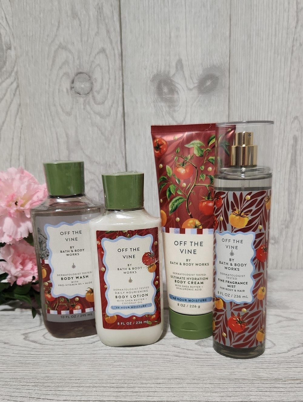 Bath & Body Works Off The Vine 4pc Set Wash, Lotion, Cream, Mist